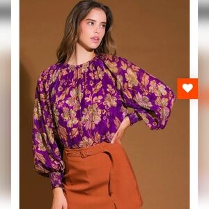 Flying Tomato Floral Purple Women's Blouse